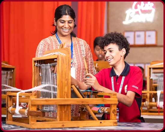 Weaving lab in Orchids The International School